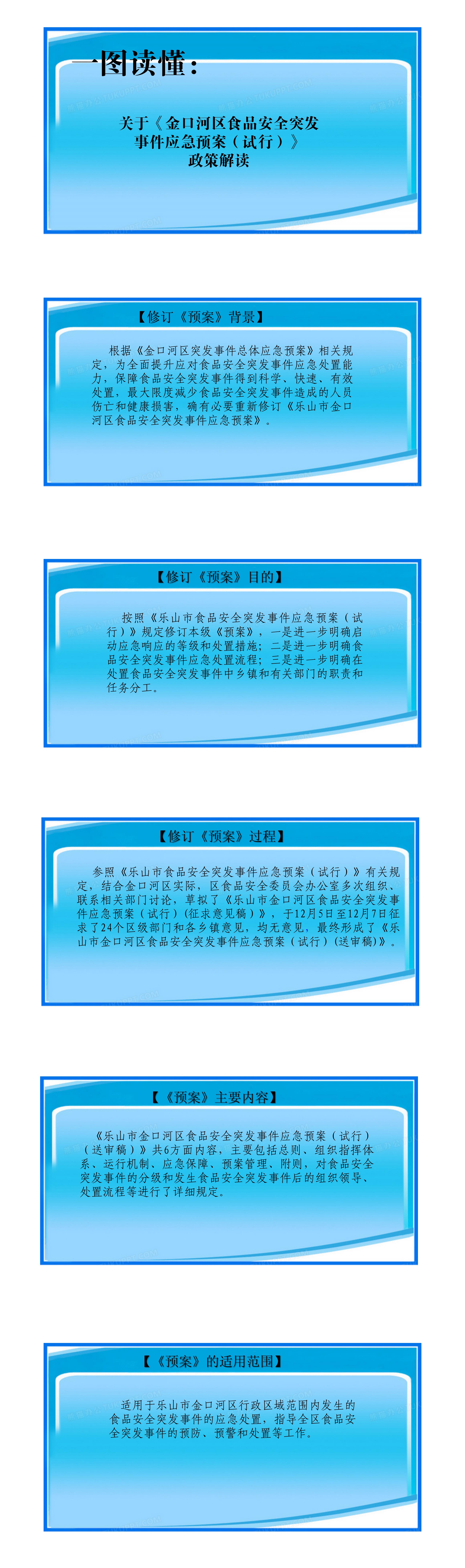 关于《金口河区食品安全突发事件应急预案（试行）》 政策解读